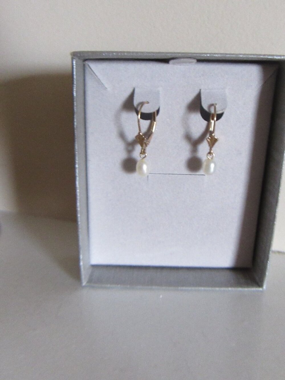 Dainty Genuine 10K Gold Pearl Earrings